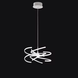 Collezione Nest LA LAMPADA CHE TI COCCOLA Sospensione realizzata in metallo verniciato bianco, è caratterizzata da forme sinu ...