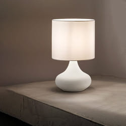 Perenz - Lampada Da Scrivania Contemporanea Paul Metallo Bianco Tessuto 1 Luce E27