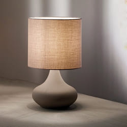 Lampada Da Scrivania Contemporanea Paul Metallo Tortora Tessuto 1 Luce E27