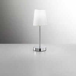 Perenz - Abatjour Contemporaneo Adam Metallo Cromo Tessuto Bianco 1 Luce E14