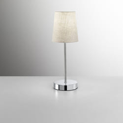 Perenz - Abatjour Contemporaneo Adam Metallo Cromo Tessuto Sabbia 1 Luce E14