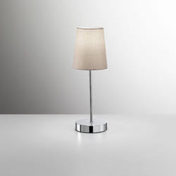 Perenz - Abatjour Contemporaneo Adam Metallo Cromo Tessuto Tortora 1 Luce E14