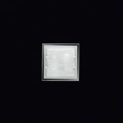 Applique Quadrata Contemporanea Frame Vetro Bianco Satinato 2 Luci E27