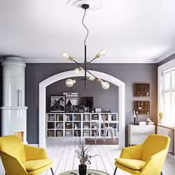 Collezione Vector LA LAMPADA CHE PUNTA AL TUO CONFORT Sospensione 6 luci da tavolo realizzata in metallo verniciato di colore ...