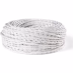 Collezione Accessori CONNESSIONE AFFIDABILE Cavo elettrico di 50 metri, con sezione 2x. 75mm e colore bianco intrecciato. Il  ...