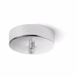 Collezione Ampolla COMBINA IL TUO STILE Rosone 1 foro in metallo verniciato a polvere colore cromo lucido diametro 10cm e alt ...