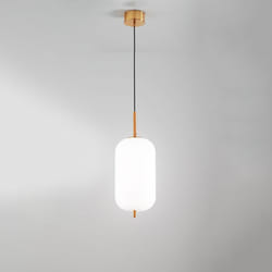 Sospensione Contemporanea Cirro Metallo Oro Vetro Bianco Led 24W 3000K D22