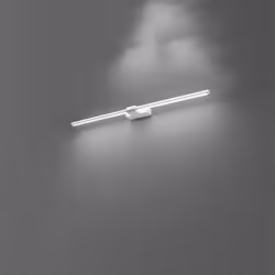 Collezione Line LA LUCE CHE SEGUE LA TUA LINEA Applique da parete orientabile in metallo con finitura bianca e dettagli in ac ...