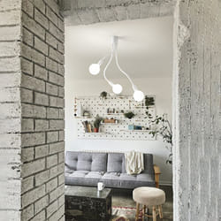 Perenz - Plafoniera Industrial-Minimal-Nordico Bulbo Metallo Bianco 3 Luci E27