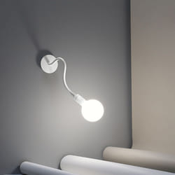 Perenz - Applique Industrial-Minimal-Nordico Bulbo Metallo Bianco 1 Luce E27