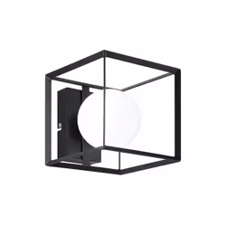 Collezione Cube LUCE GEOMETRICA Applique realizzata in metallo verniciato di colore nero, forma cubica e il design moderno e ...