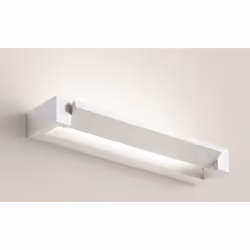 Applique in metallo verniciato a polvere colore bianco opaco con diffusore in acrilico satinato, barra frontale orientabile a ...