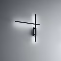 Collezione Tange LA LAMPADA DALLO STILE SEMPLICE ED ELEGANTE Applique realizzata in alluminio verniciato nero e la luce si ir ...