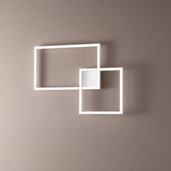 Perenz - Plafoniera Moderna Cross Metallo Bianco Acrilico Led 45W 3000K