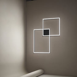 Perenz - Plafoniera Moderna Cross Metallo Nero Acrilico Led 64W 3000K