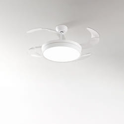 Perenz - Ventilatore Metallo Bianco 4 Pale Acrilico Trasp. Diffusore In Acrilico Satinato