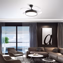 Collezione Ventilatori IL TOP DELLA VENTILAZIONE A SOFFITTO : PERENZ Il ventilatore in metallo di colore nero è un'elegante e ...