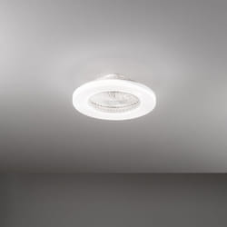 Perenz - Ventilatore Moderno Ring Metallo Bianco Acrilico Trasparente Led 40W Cc