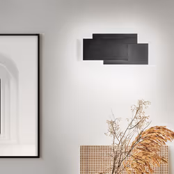 Collezione Dip L'APPLIQUE CHE ILLUMINA CON SEMPLICITÀ Applique da parete in metallo verniciato di colore nero, dal design min ...