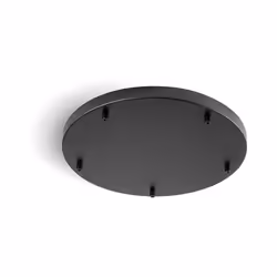 Collezione Ampolla COMBINA IL TUO STILE Rosone multicavo 5 fori in metallo verniciato a polvere colore nero opaco diametro 45 ...