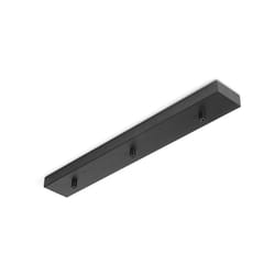 Perenz - Rosone Multicavo 3 Fori In Metallo Nero Opaco L60Cm