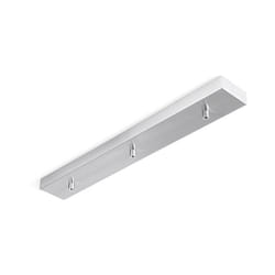 Rosone Multicavo 3 Fori In Metallo Cromo Lucido L60Cm
