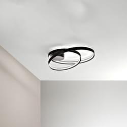 Perenz - Plafoniera Moderna Ritmo Metallo Nero Acrilico Led 55W 3000K