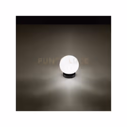 Lampada da tavolo con base in metalloverniciata a polvere colore nero opacoe diffusore sferico in vetro bianco Interruttore s ...