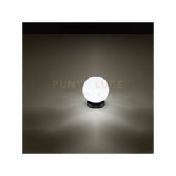 Lampada MAGA da tavolo in metallo colore nero diffusore sferico in vetro attacco G9 d.10cm