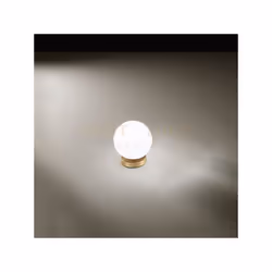 Lampada da tavolo con base in metalloverniciata a polvere colore oro e diffusore sferico in vetro bianco Interruttore sul cav ...