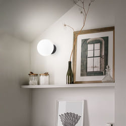Perenz - Applique Contemporanea Maga Metallo Nero Vetro 1 Luce E14