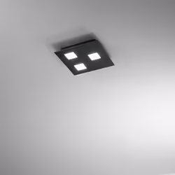 Collezione Pixel LA LAMPADA IMPREZIOSITA CON IL VETRO Plafoniera con corpo in metallo verniciato di nero opaco è arricchito d ...