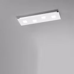 Collezione Pixel LA LAMPADA IMPREZIOSITA CON IL VETRO Plafoniera con corpo in metallo verniciato di bianco opaco è arricchito ...