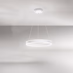 Collezione Kirko LA LUCE CHE SI ADATTA Sospensione LED struttura è realizzata in metallo di colore bianco è un elegante eleme ...