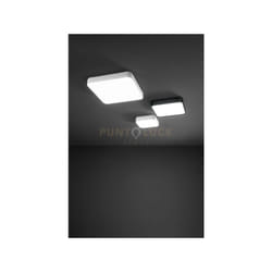 Perenz - Plafoniera Banner led 36W 2160LM 3000K in alluminio verniciato nero quadrata 29,5cm