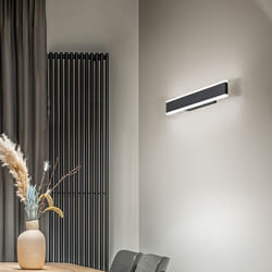 Applique Moderna Kante Metallo Nero Acrilico Led 16W Cct 3000/4000/6000K