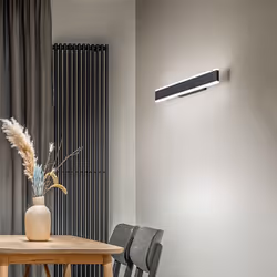Collezione Kante LA LUCE CHE FA TENDENZA Applique LED struttura in metallo verniciato di colore nero, con un diffusore opaco ...