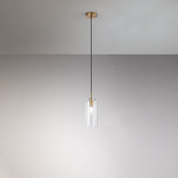 Perenz - Sospensione Contemporanea Coro Metallo Oro Vetro Trasparente 1 Luce E14