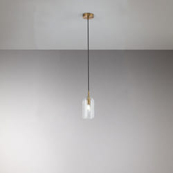 Perenz - Sospensione Contemporanea Coro Metallo Oro Spazzolato Vetro 1 Luce E14