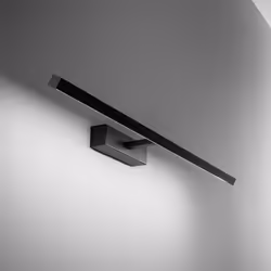 Collezione Riga LA LAMPADA CHE VALORIZZA IL TUO SPAZIO Applique LED in metallo verniciato di colore nero e ha un'ampia superf ...