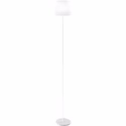 Collezione Estia LUCE VERSATILE E MODERNA Piantana ricaricabile in alluminio con diffusore in acrilico satinato bianco.