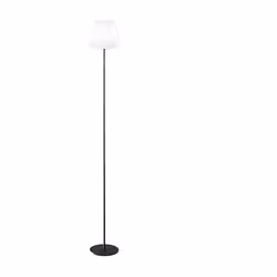 Collezione Estia LUCE VERSATILE E MODERNA Piantana ricaricabile in alluminio con diffusore in acrilico satinato bianco.