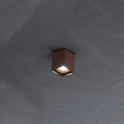 Perenz - Plafoniera Da Esterno Moderna Brick Metallo Ruggine Vetro 1 Luce Gu10