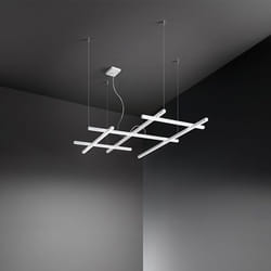 Perenz - Sospensione Moderna Piccola Net Metallo Bianco Acrilico Led 80W 3000K
