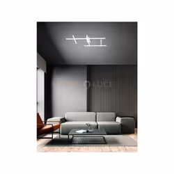 Lampadario a soffitto in alluminio verniciato bianco con diffusori in acrilico satinato