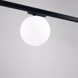 Collezione Binario COMPONI LA TUA ILLUMINAZIONE La lampada a soffitto con struttura in metallo nero e una sfera a LED in vetr ...