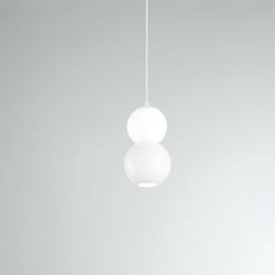 Perenz - Lampadario Contemporaneo Binario Metallo Bianco Vetro Led 10+10W 3000K