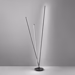 Collezione Twins LA LUCE 3 IN 1 Piantana in alluminio nero opaco LED 47W 3760LM - 3000K. H.180 + 150 + 130 cm. Interruttore o ...