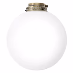 Collezione Accessori KIT SFERA IN VETRO BIANCO Kit luce in vetro bianco con portalampada D.25,5 x H.27 cm Ottone lucido. Soff ...