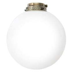 Perenz - Kit Luce Vetro Bianco Sfera Grande Con Portalampada Ottone Lucido
